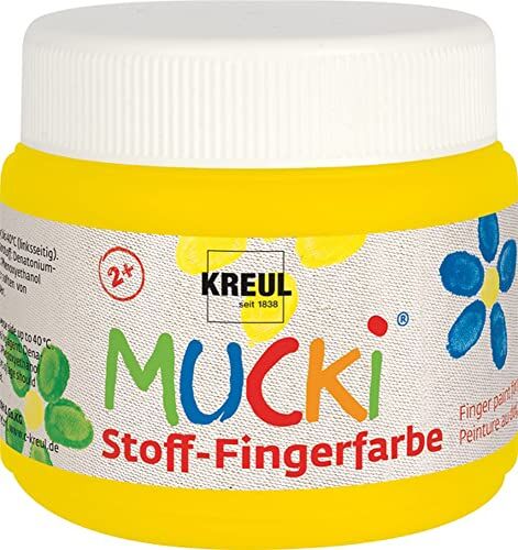 KREUL Mucki Colore a dita per Tessuti, 150 ml, Giallo (gelb)