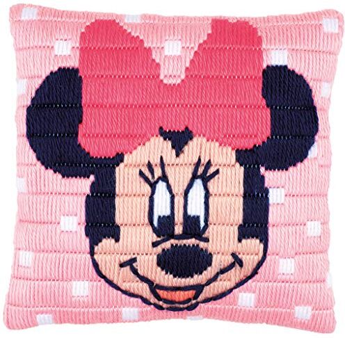 Vervaco Cuscino per punto croce, motivo: Minnie Mouse, pre-definito, in cotone, multicolore, 25 x 25 x 0,3 cm