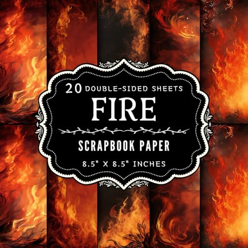 Creative Fire Scrapbook Paper: 20 Double Sided Decorative Craft Paper Sheets   5 Designs for Journaling, Origami, Mixed Media Art, DIY Projects, & More   8.5" x 8.5