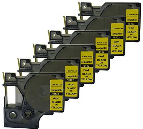 NEOUZA 18432 S0718450 per DYMO Rhino IND Nero su giallo 6PK