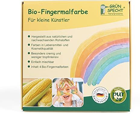 GRÜNSPECHT Naturprodukte Colore biologico per dita delle dita, 500 g, colore: Giallo, Rosso, Blu, Verde, Multicolore