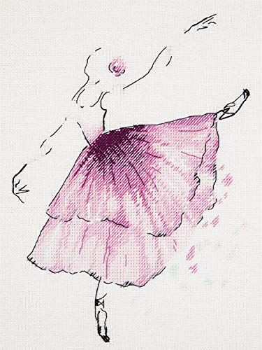 PANNA Anemone Flower Ballerina Contato Kit Punto Croce , Multi, 20 X 23CM