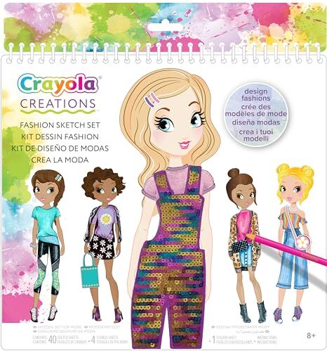 CRAYOLA Creations Super Album da Disegno I Love Fashion – Crea la Moda, attività Creativa e Regalo per Bambine, età 8+,