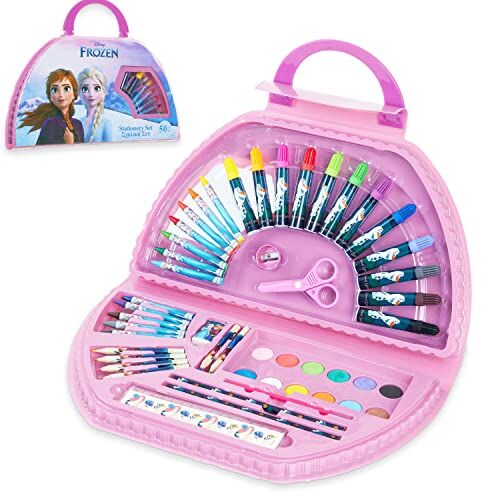 Disney Valigetta Colori da Bambina Principesse Frozen 50 pzs (Rosa Frozen)