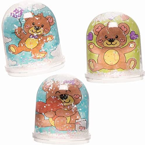 Baker Ross Love Bär Set di 4 palline di neve per bambini ()