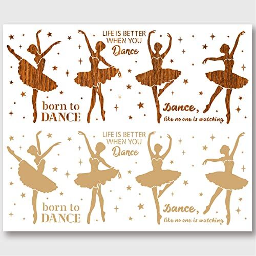 NBEADS Stencil Logo Ballerina , 40x100cm Modello Riutilizzabile per Ballerino di Danza Classica In PET Robusto Stencil Da Parete per Pittura Artigianale per Dipingere su Parete di Mobili