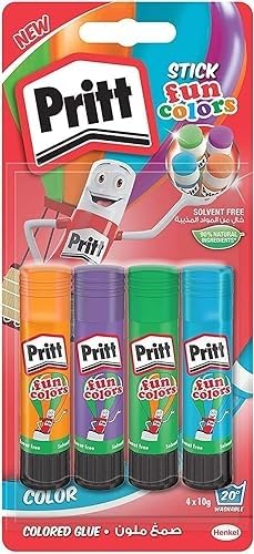 Pritt 12 x  Colla Stick 10 Grammi Rainbow Colorati 4 Pezzi