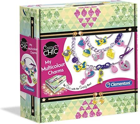 Clementoni Crazy Chic My Neon Colour Charms Gioco Creativo, Colore Multicolore, 7-10 anni,