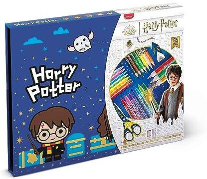 Maped Cofanetto da colorare Harry Potter 65 pezzi Matite colorate + pennarelli + 1 scalpello + 1 gomma + gessi + colla glitterata