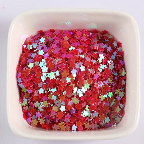 YJzhAHanG Paillettes sciolte, Spangles da ricamo, 3000 pezzi di fiori di prugna paillettes colori magici abbellimenti paillette decorazioni artigianali materiale for cucire fai da te nail art (Color : Magic Re