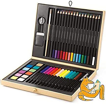 Djeco SCATOLA DEI COLORI 47 pezzi VALIGETTA DA COLORARE set per disegnare  kit  età 5+