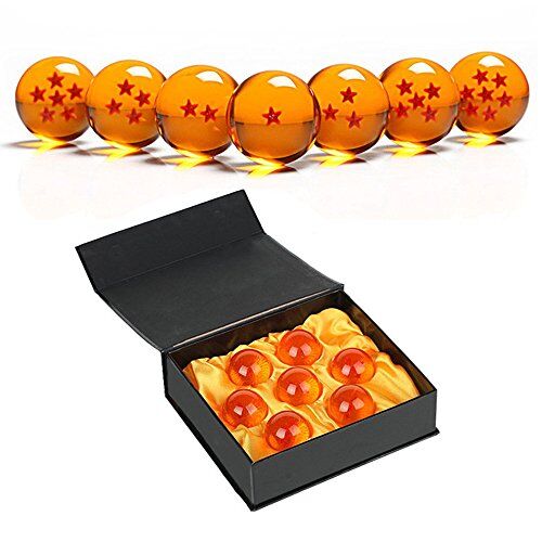 MZSM 7PCS Dragon Ball, sfere del drago trasparenti da collezione, arancione, 4.3 cm con Scatola Regalo