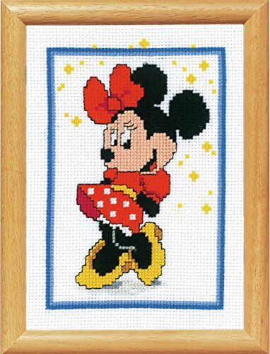 Vervaco Punto Croce contato: Minnie Mouse, Acrilico, Multicolore, 9 x 1 x 9 cm