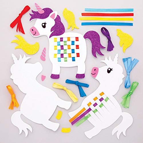 Baker Ross - Kit di Tessitura a Forma di Unicorno, Confezione da 6, Assortiti, Colore Assorted,