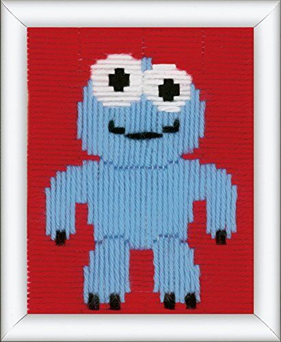 Vervaco Kit Punto Lungo Little Blue Monster, Misto Cotone, Assortiti, 26 x 1 x 7.6 cm