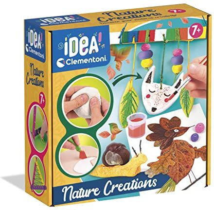 Clementoni - Weihnachten Idea-Surprise Box-Nature Craft-lavoretti 7 Anni, 5 Diverse creazioni, Kit Pittura Bambini, Pasta da Modellare, Gioco Creativo, Multicolore, Medio,