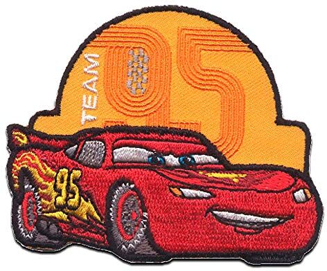 Comercial Mercera Cars 2 'Saetta Mcqueen Team 95' Disney Toppe Termoadesive Patch Toppa Ricamate, Misura: 8,3 x 6,6 cm