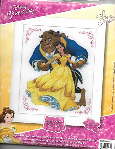 Vervaco WD-Kit per Punto Croce contato Beauty & The Beast Aida, Misto Cotone, Assortiti, 43.5 x 23.5 x 30 cm