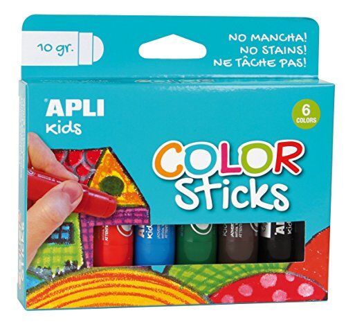 APLI Kids - Kids Bastoncini di Colore con Effetto Pastello o Tempera, 3+ Anni, Multicolore, 6 unità (Confezione da 1),