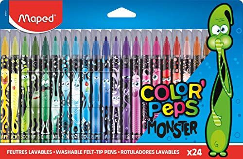 Maped Monster Confezione da 24 pennarelli con punta in feltro
