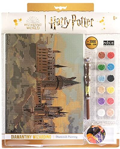 DIAMANTINY Harry Potter Landscape Hogwarts Kit crea il Mosaico, Attività Crystal Art, Diamond Painting, 1 Quadro A4, Multicolor, 21 x 29,7 cm,