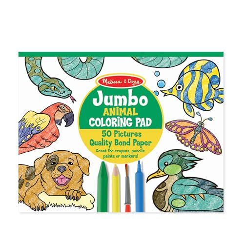Melissa & Doug Jumbo Coloring Pad (11 x 14 inches) Animali, 50 immagini