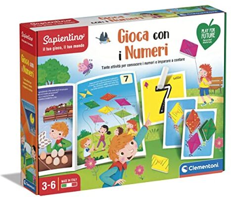 Clementoni - Sapientino-Gioca, Gioco educativo 4 Anni per Imparare i Numeri, Sviluppo linguaggio-Materiali 100% riciclati-Play for Future-Made in Italy, Multicolore,