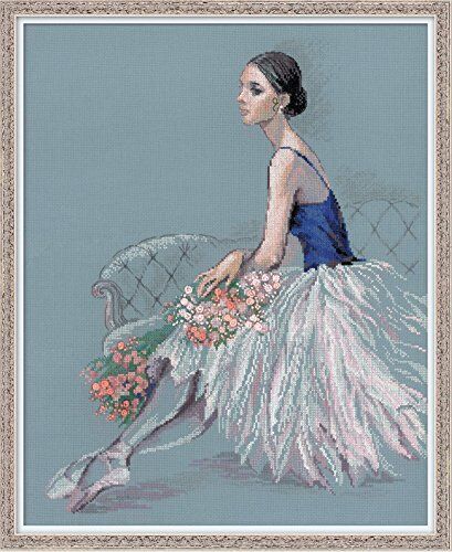 RIOLIS 100/054 la Ballerina Ricamo a Punto Croce, Cotone, Multicolore, 40 X 50 X 0, 1 cm