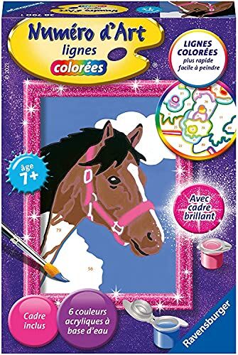 Ravensburger – Mini numero di arte – Cavallo nelle nuvole – hobby creativo – Kit di pittura acrilica – attività relax – bambini dai 7 anni – 28790