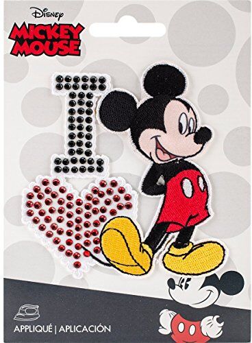 Simplicity semplicità Disneyi Love Mickey Applique con Strass, in Poliestere, Multicolore, 10.34 x 14.22 x 0.23 cm