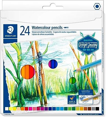 Staedtler 14610 C design Journey – Astuccio cartone 24 Matite Colorate aquarellables assortiti