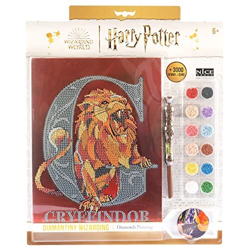 DIAMANTINY Harry Potter – Wizarding Stand Together Grifondoro – Kit crea il Mosaico, Attività Crystal Art, Diamond Painting, 1 Quadro A4, Multicolor, 21 x 29,7 cm,
