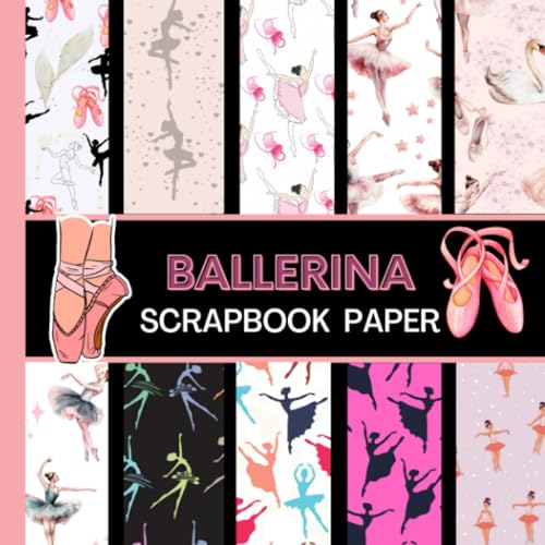 Crafts, Memory Ballerina Scrapbook Paper: 20 Double Sided Sheets 8.5 x 8.5 for Scrapbooking, Mixed Media Art, Junk Journals, Crafting projects, Origami, and More   Premium Color