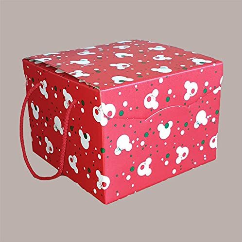 Lucgel Srl 5 pz Scatola Carta Porta Panettone Basso Topolino Mickey's Disney 245x245H180mm