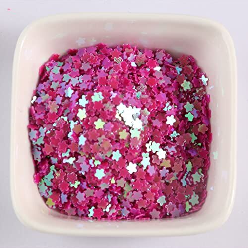 ECOLFE finiture per il cucito, 3000 pezzi di prugna a forma di fiore paillettes colori magici abbellimenti paillette decorazioni artigianali materiale for cucire fai da te nail art (Color : Magic Rose Red,