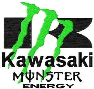 SpeedStore Kawasaki Monster Energy Toppa Ricamata Piccola, Toppa Ricamata da Cucire per Tessuti, T-shirt, Jeans, Abbigliamento