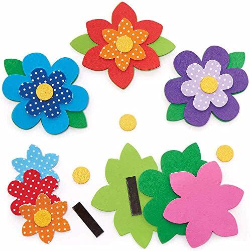 Baker Ross Magneti Fiori Combinabili Set di 8, Artigianato per Bambini