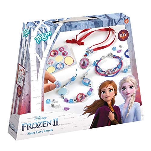 Totum Kit di gioielli Frozen II: crea i tuoi braccialetti da principessa con bellissime perline, charms e adesivi di Anna ed Elsa