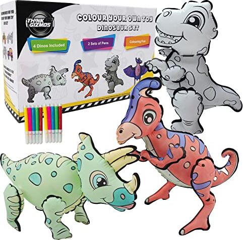 Think Gizmos Colora il tuo set di Giocattoli Set di 4 Giocattoli da Colorare con 2 set di Penne da Colorare per Bambini Giocattoli Creativi per Bambini per Ragazzi e Ragazze dai 3 anni in su