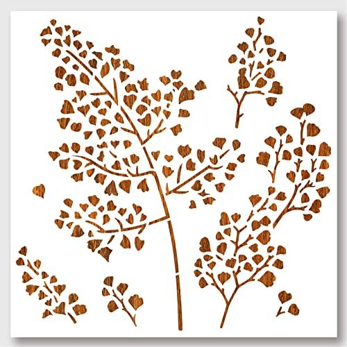 NBEADS Stencil di Felce Capelvenere, Modelli Riutilizzabili per La Pittura di Piante In PET DIY Art Craft Painting Wall Cut Stencil 30x30cm per Dipingere su Legno Canvas Paper Furniture Wall