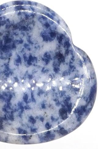 IDUTQUMW Cristalli e pietre Pietra di palma a forma di cuore Pollice Pietra Tasca Pietra preziosa naturale Quarzo Massaggio con dita (Color : Blue Spot Jasper, Size : 1.5 Inch)