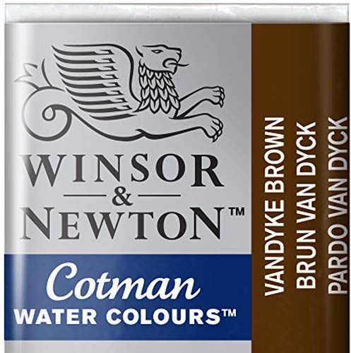 Winsor & Newton 301696 Cotman Colori Acquerello, Viridian, Marone (Vandyke Braun), 1.9x1.6x1.1 cm, 5 unità