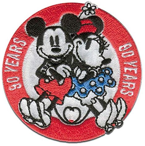 Comercial Mercera Mickey Mouse 90 Anni 01 Mickey & Minnie Anni Novanta Edizione Speciale Disney Toppe Termoadesive Patch Toppa, Misura: 6,4 x 6,4 cm