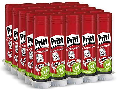 Pritt Colla Stick 25 x 11g, colla per bambini sicura e affidabile, colla  per lavoretti e fai da te, con una tenuta forte per uso scuola e ufficio, 25 stick x 11g