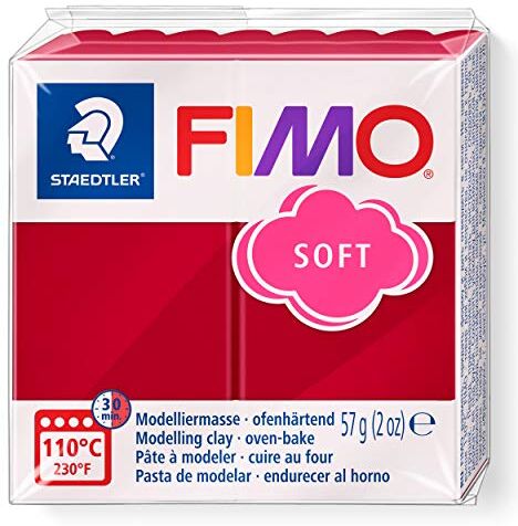 Staedtler 8020 Blocco di pasta modellabile Fimo, 59 gr, rosso (kirschrot (26))