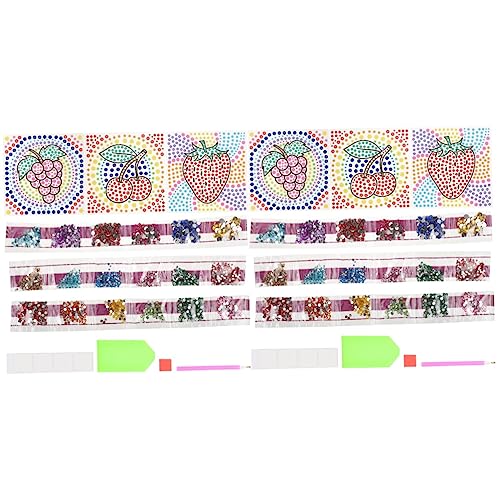 Toyvian 2 Set Disegno a Diamante Gemma D'arte Kit Per La Creazione Di Braccialetti Con Ciondoli Arti Gemma Kit Artistici Gemme Adesivi Plastica 5 d Finestra Adesivo Su Un Solo Lato