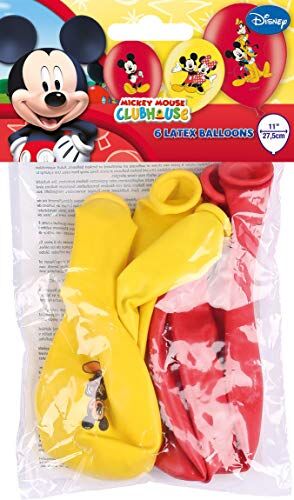 Disney Junior 999240 Set di 6 palloncini, altro materiale, rosso e giallo