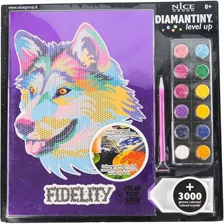 DIAMANTINY Level Up Nice Group Creative Art, Diamond Painting Kit crea il mosaico, POP, Lupo, 8-12 anni