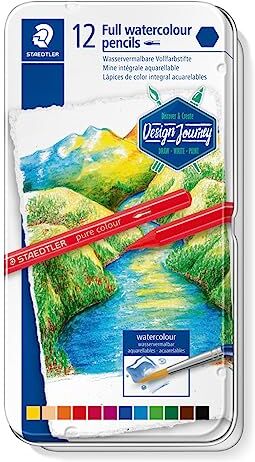 Staedtler Design Journey 14610G Matite in scatola di metallo, 12 colori assortiti