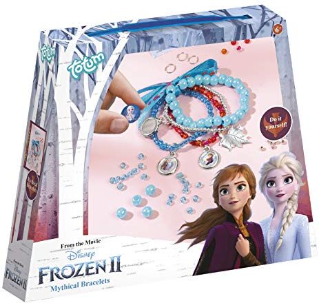 Totum FROZEN II Disney Mystical Bracelet Set: crea i tuoi braccialetti con diversi ciondoli di fascino, nastri di raso e belle perline, dai 3 anni in su'